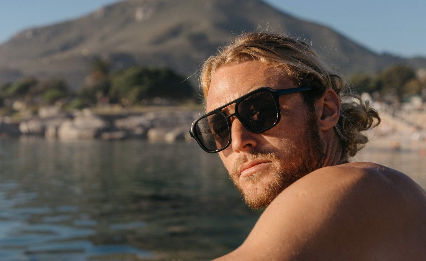 Black acetate sunglasses. Black frames and black lenses.