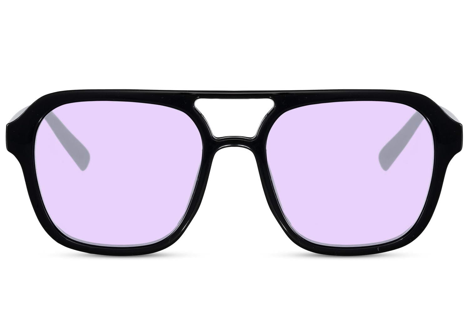 purple aviator sunglasses. Uv400 protected sunglasses. Black acetate frames.