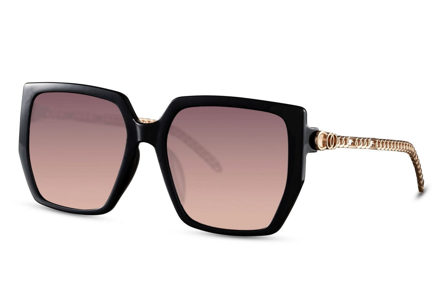 Retro gold sunglasses. UV400 protected. Purple lenses.