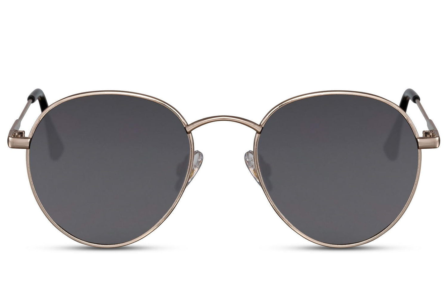 Rounded aviator sunglasses. UV400 protected. Metal frames.