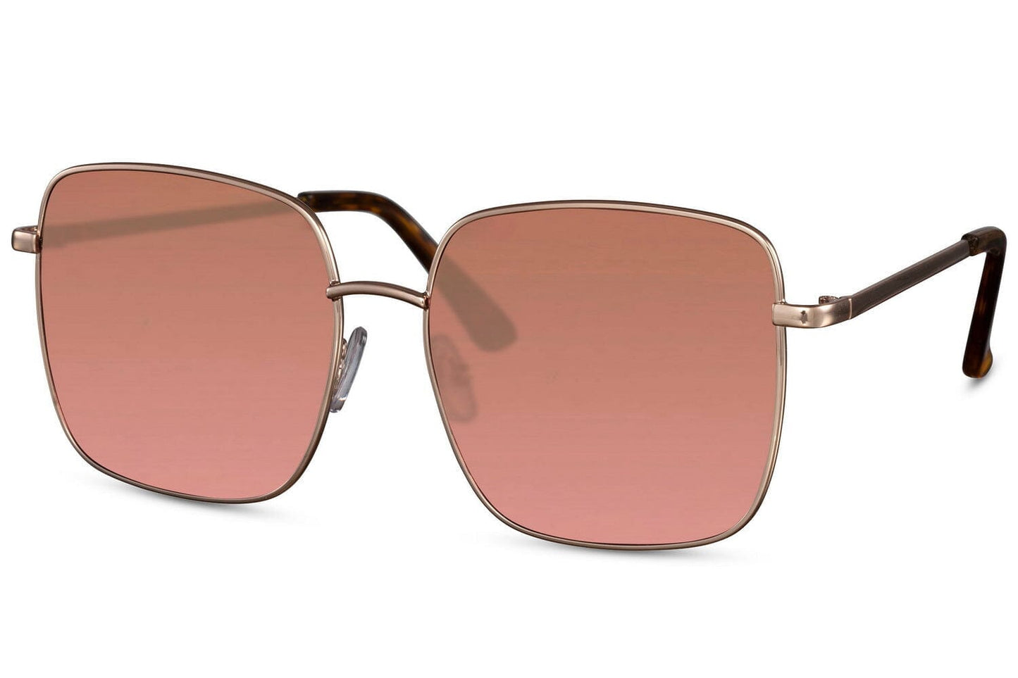 Square gold frames lenses. Brown lenses. Gold frames.