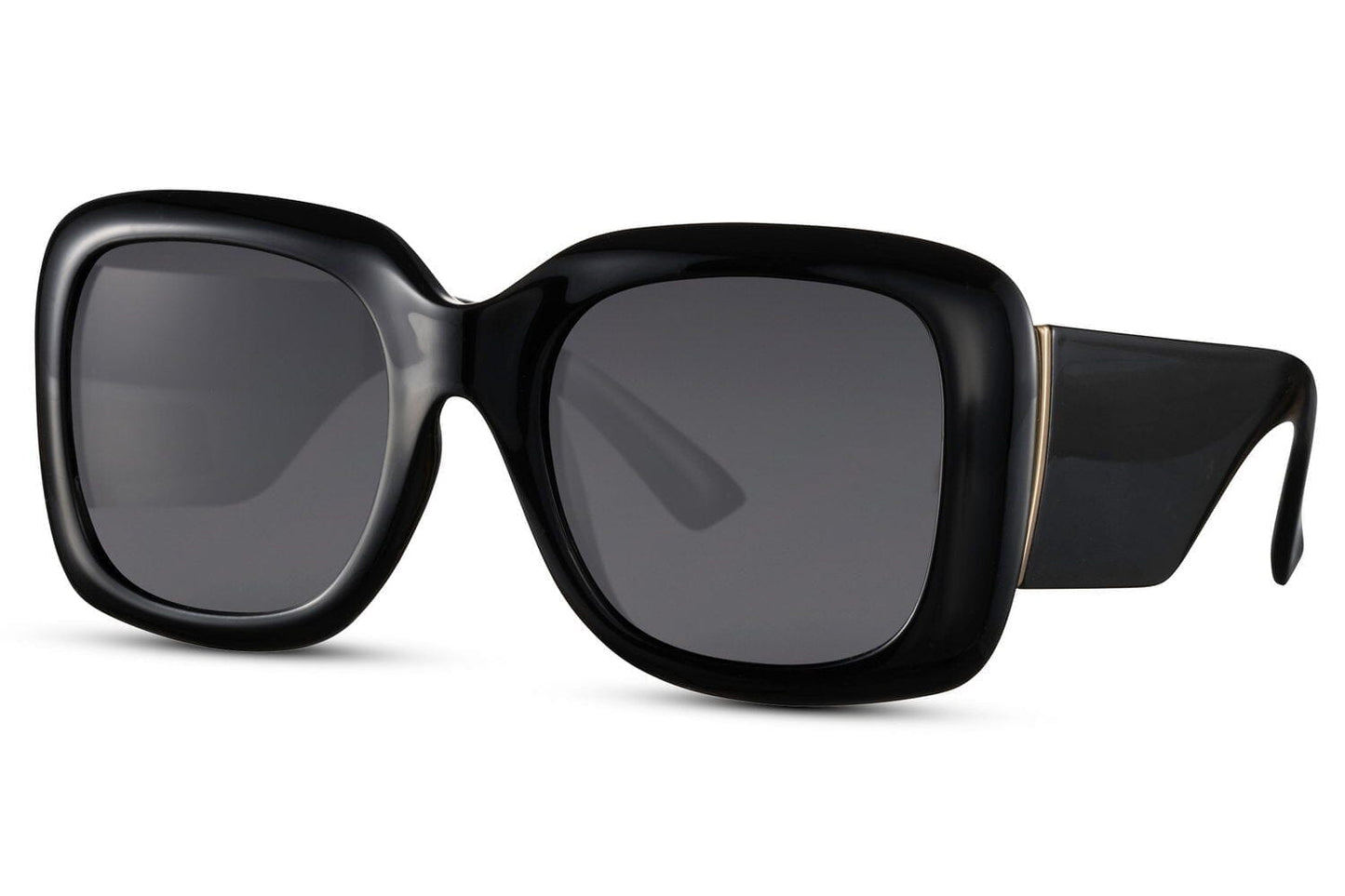 Black acrylic frame glasses. UV400 protected. Black acetate frames.