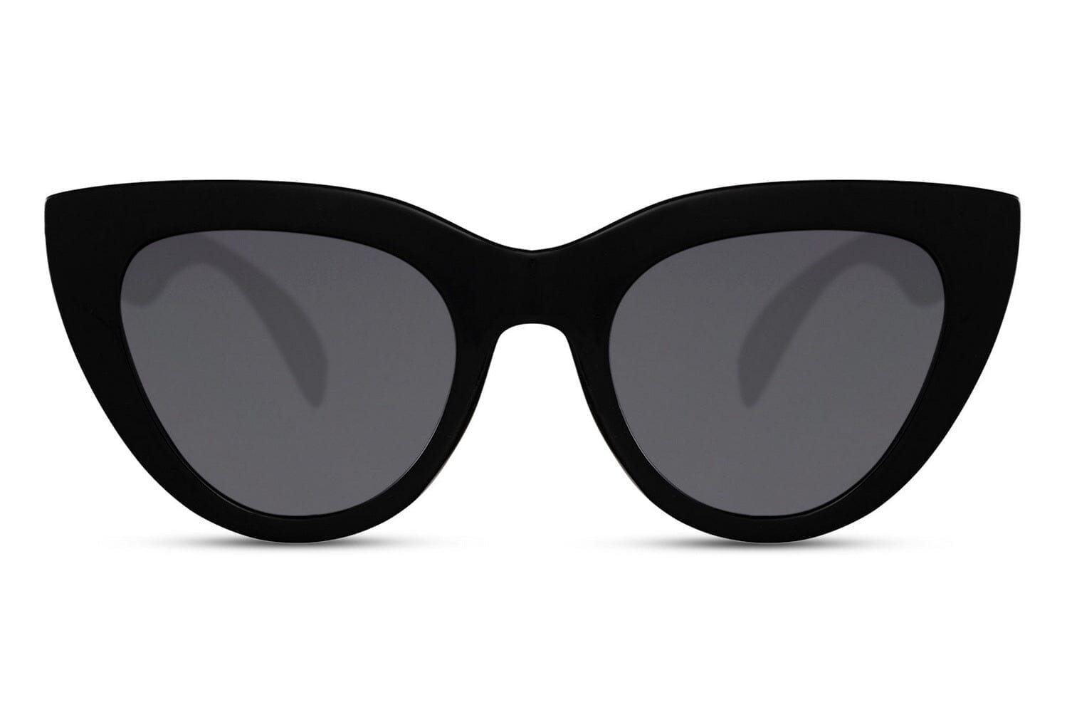 Black cat eye sunglasses. Black acetate frames. UV400 protected.