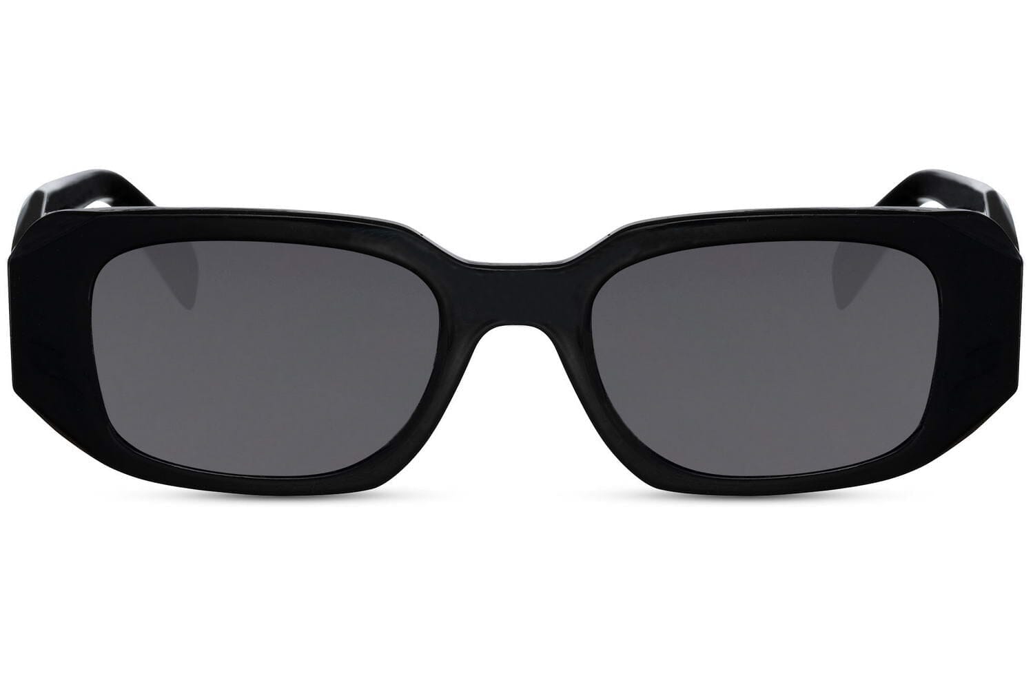 Black rectangle shades. Grey lenses. UV400 protected.