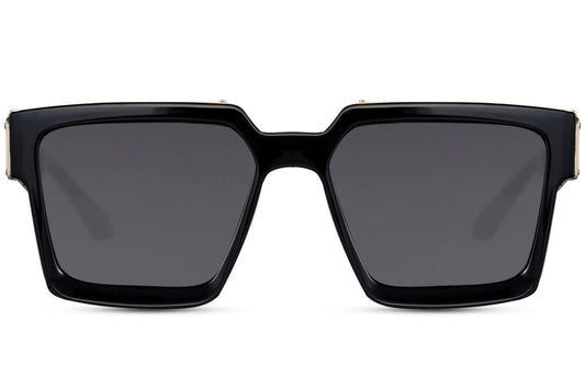 Black square sunglasses. UVA protected. Acetate material.