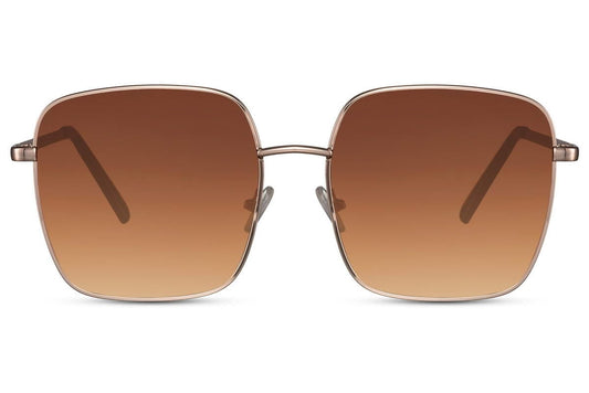 Brown oversized sunglasses. UV400 protected.