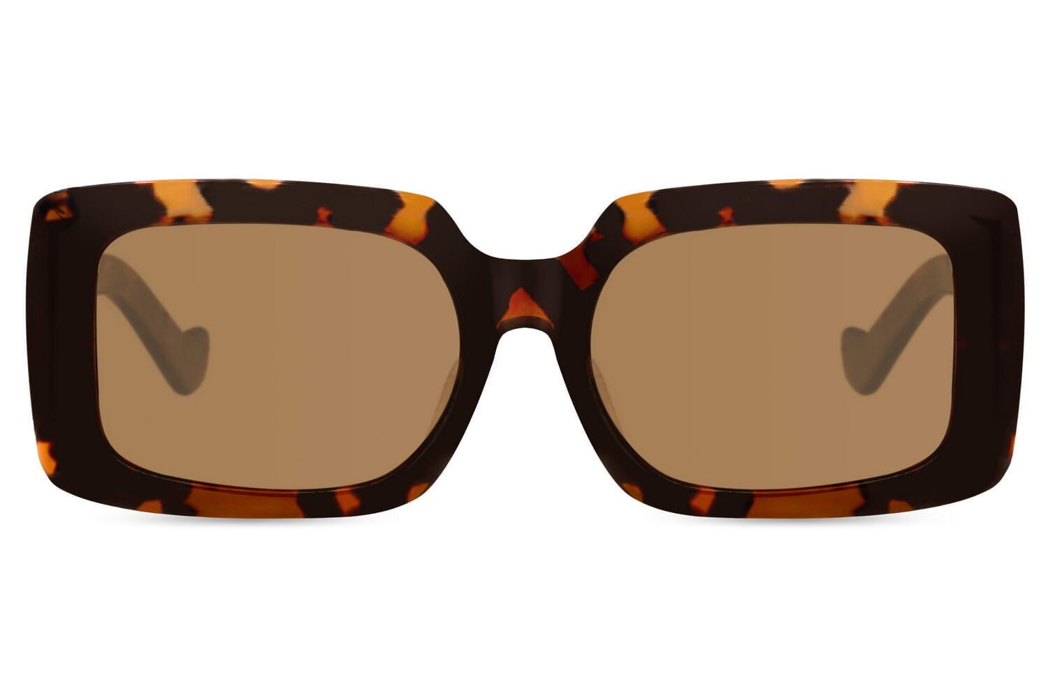 Brown rectangle sunglasses. UV400 protected.