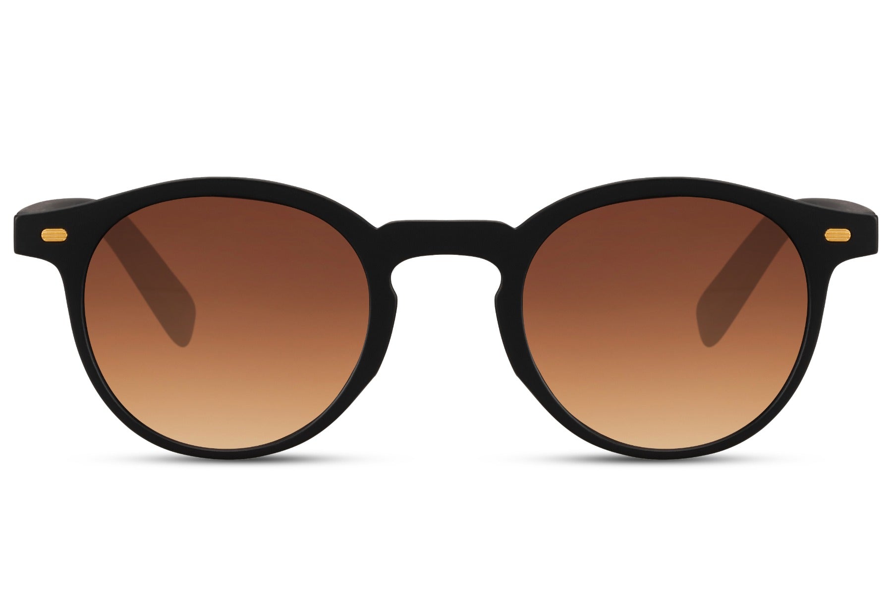 Brown round sunglasses. UV400 protected.