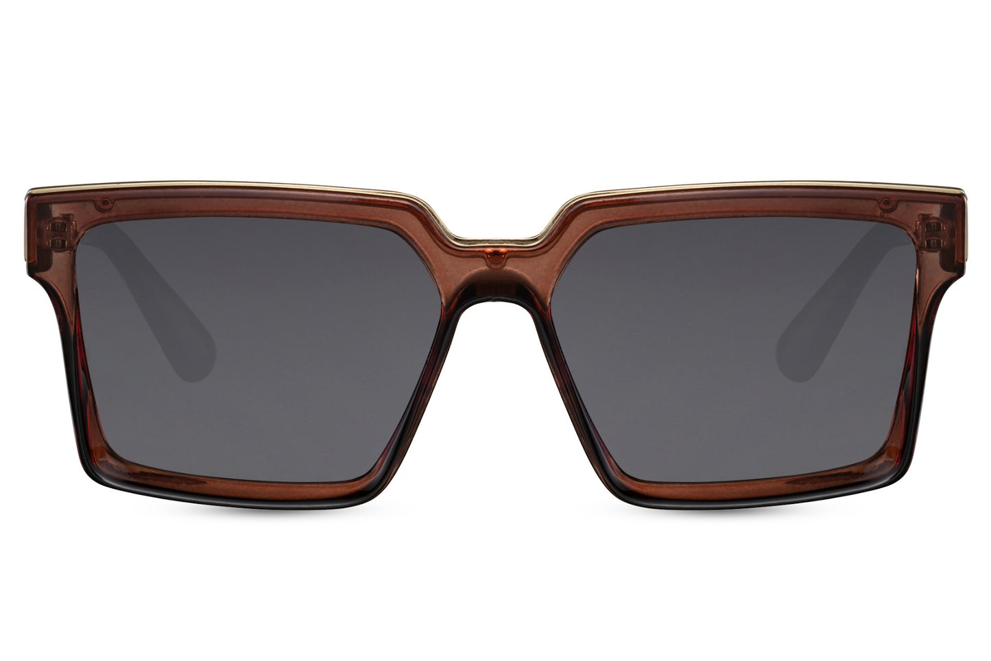 Brown square sunglasses. Dark lenses. UV400 protected.  Recycled sunglasses.