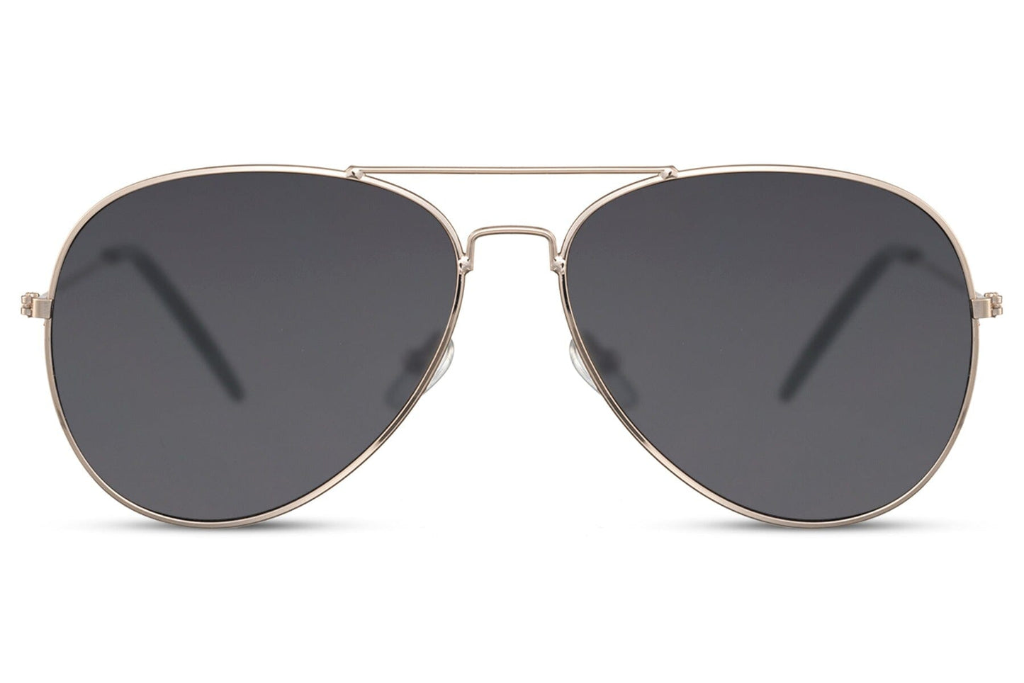 Gold frame aviators. Dark frames. UV400 protected.