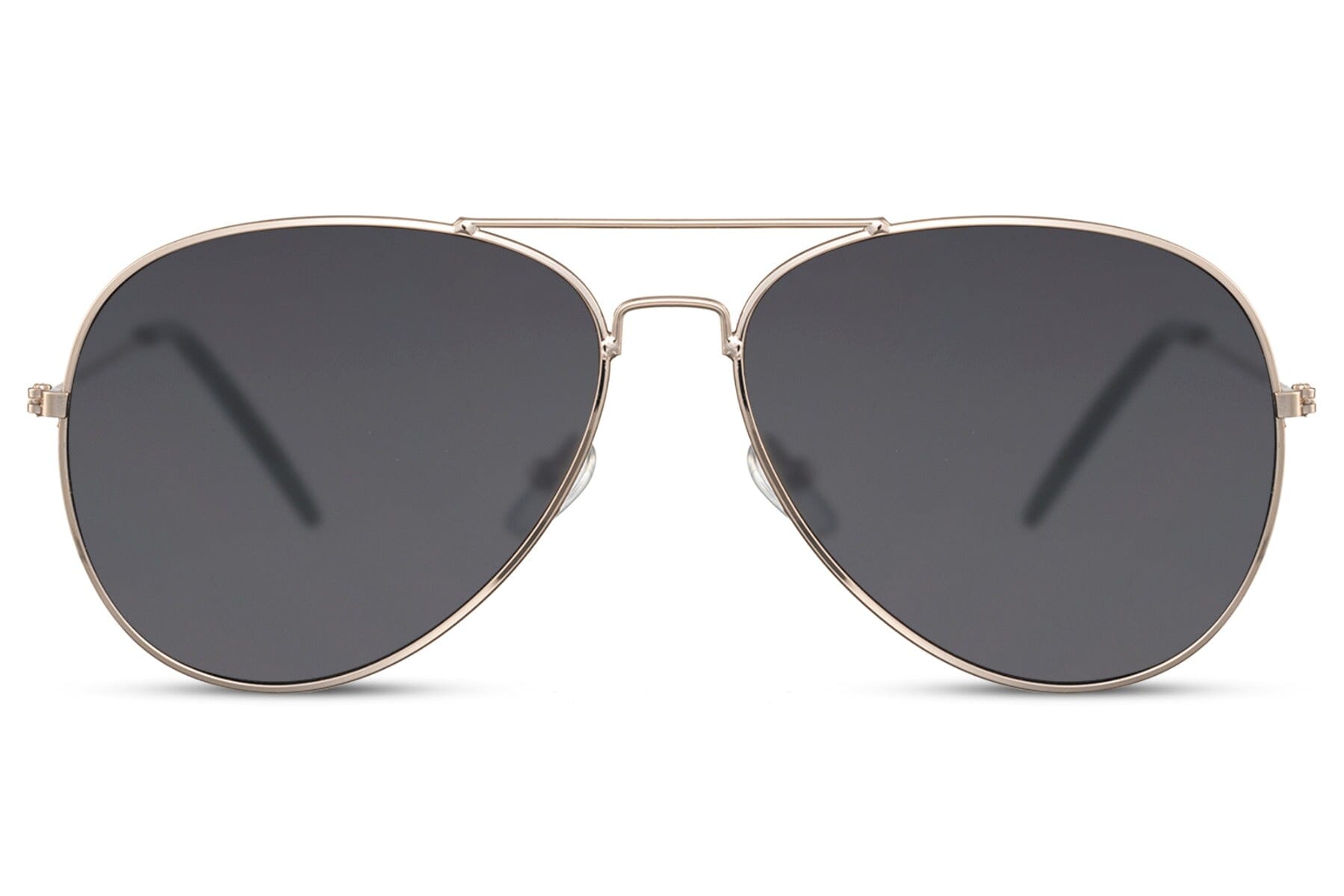 Gold frame aviators. Dark frames. UV400 protected.