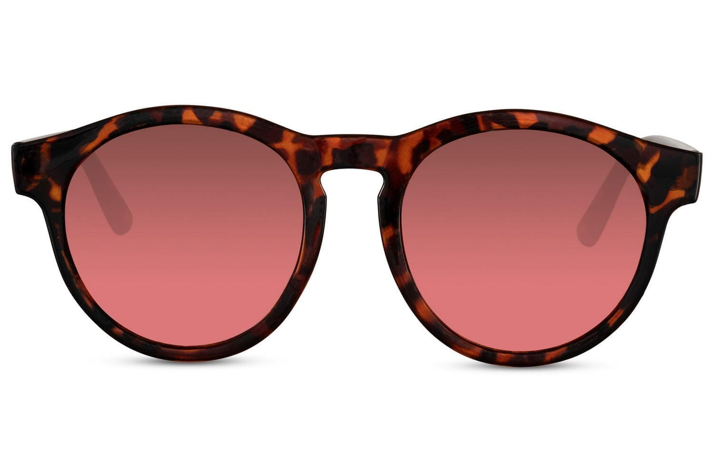 Keyhole nose bridge sunglasses. Round. Brown acetate frames. UV400 Protected.