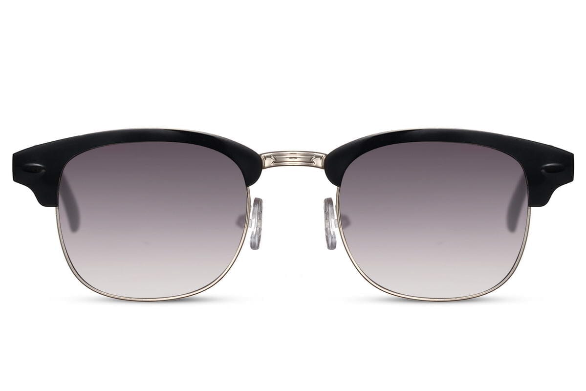 Metal clubmaster sunglasses - front view. Metal recycled. Uv400 protected.