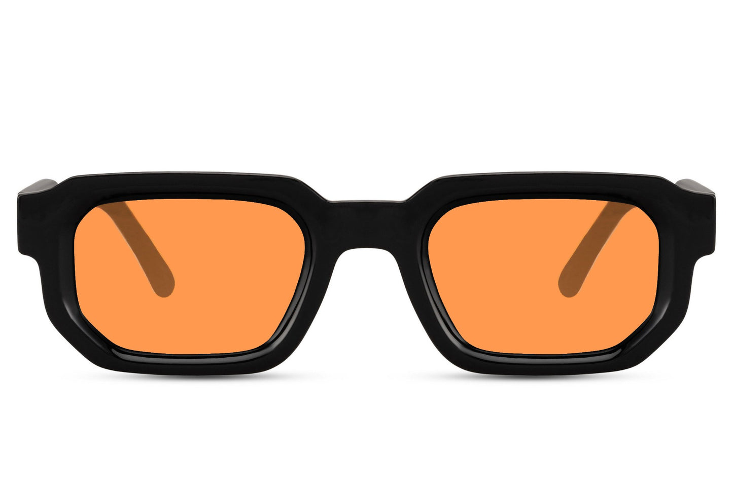 Orange lens square sunglasses for women