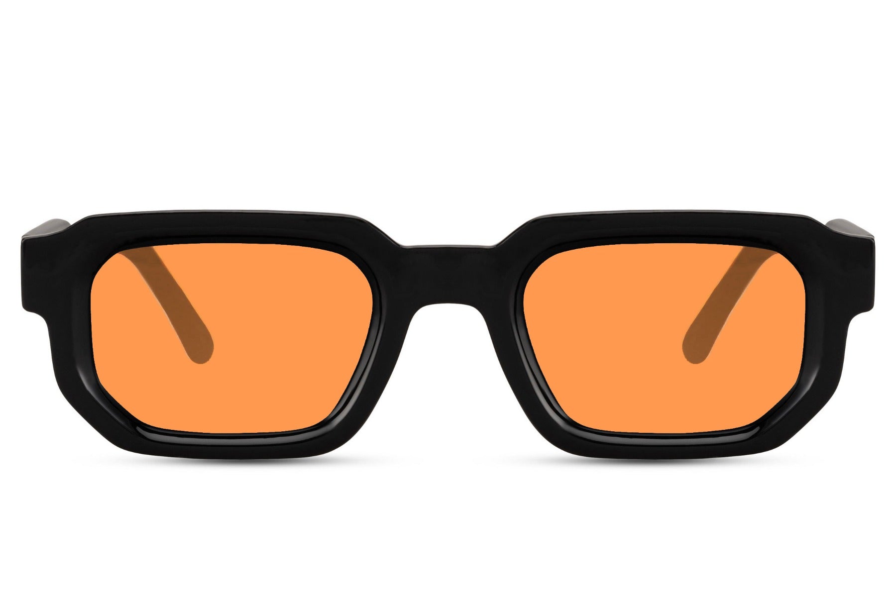 Orange lens square sunglasses for women