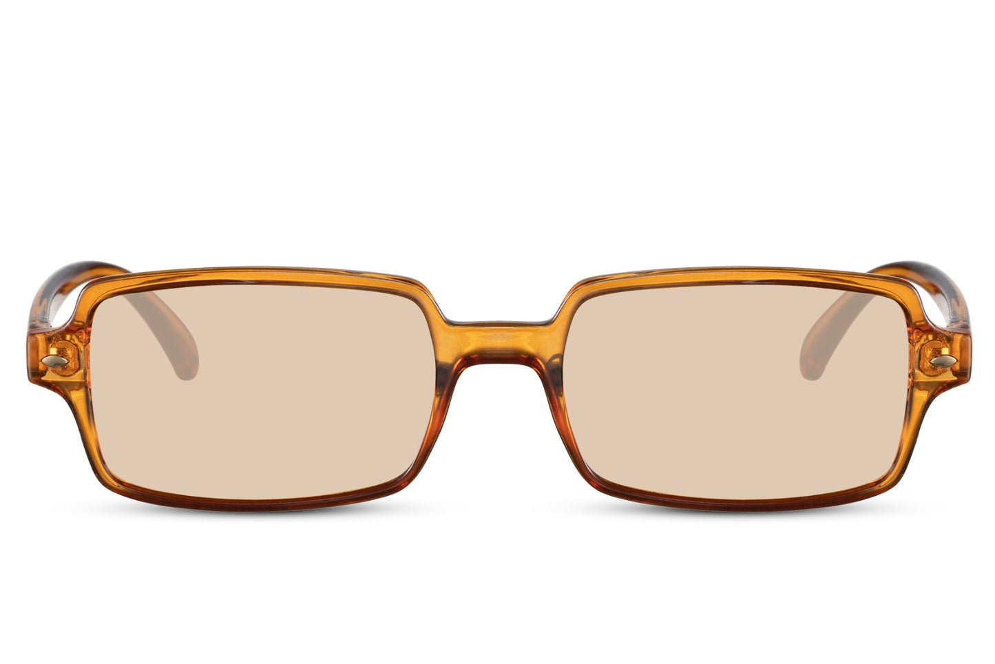 Orange rectangle specs. UV400 protection.