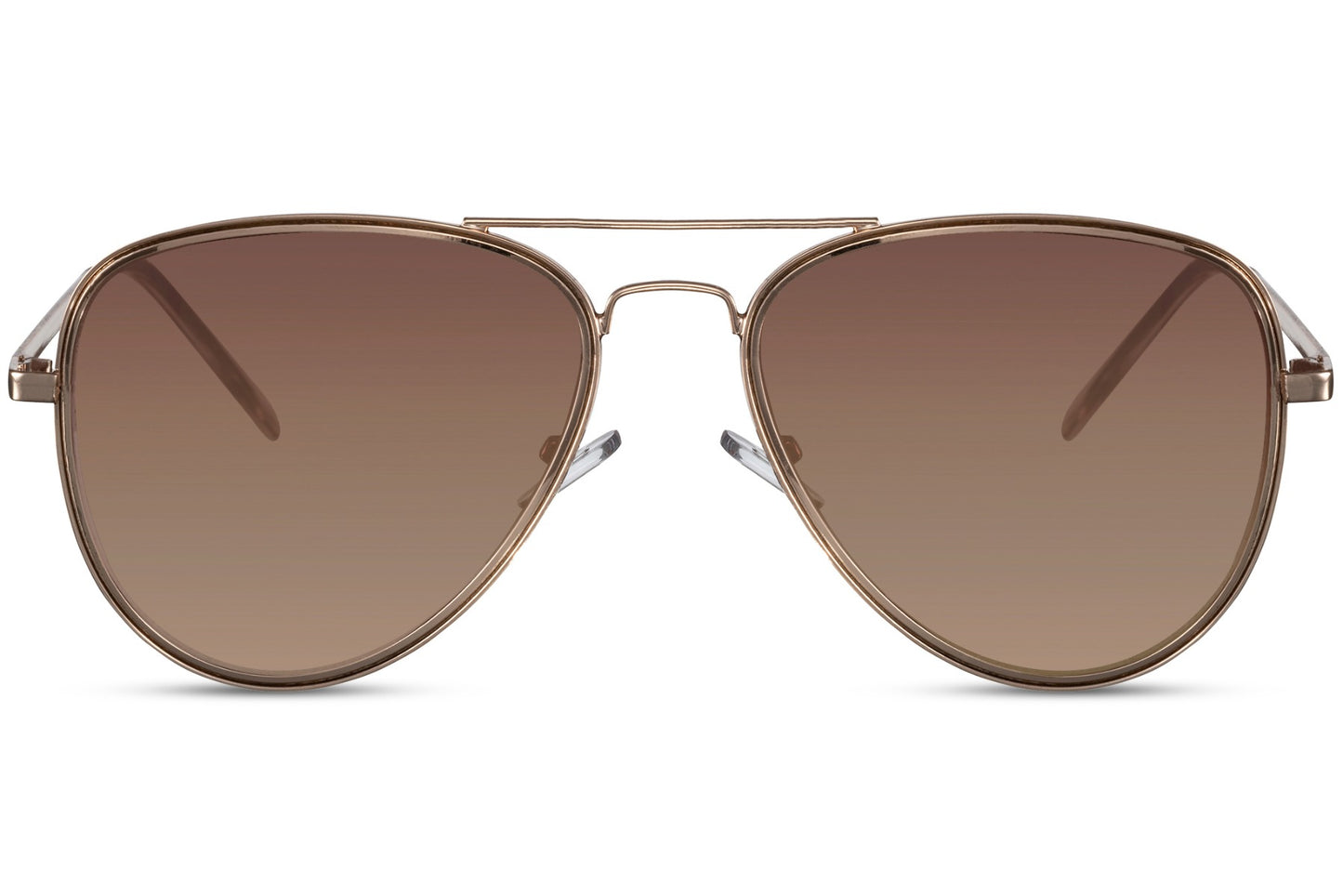 Oversized womens sunglasses. Brown lenses. Metal frames.