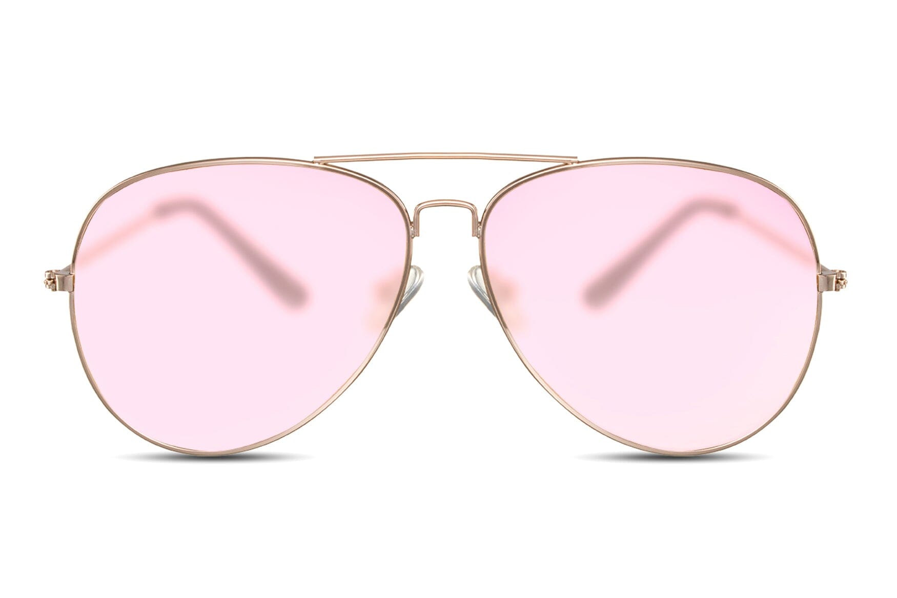 Pink aviator sunglasses. Pink lenses. Silver frames. UV400 protected.