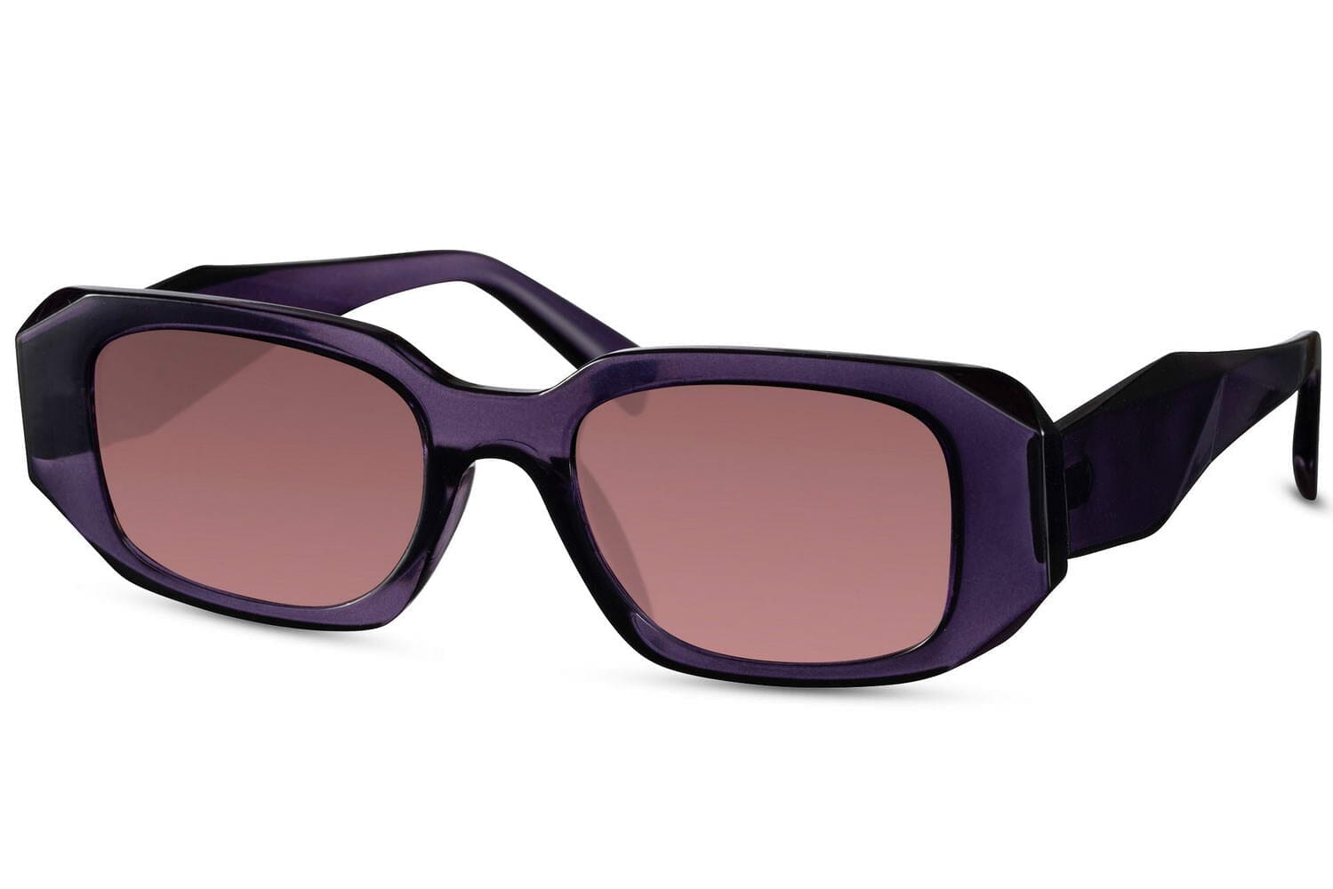 Purple rectangle glasses. UV400 protected.