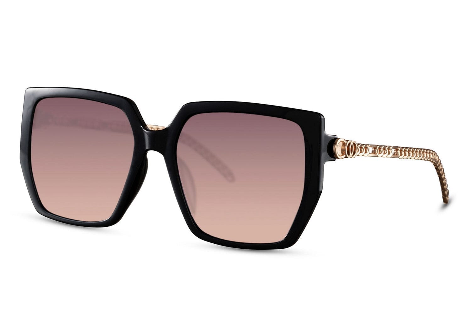 Retro gold sunglasses. UV400 protected. Purple lenses. 
