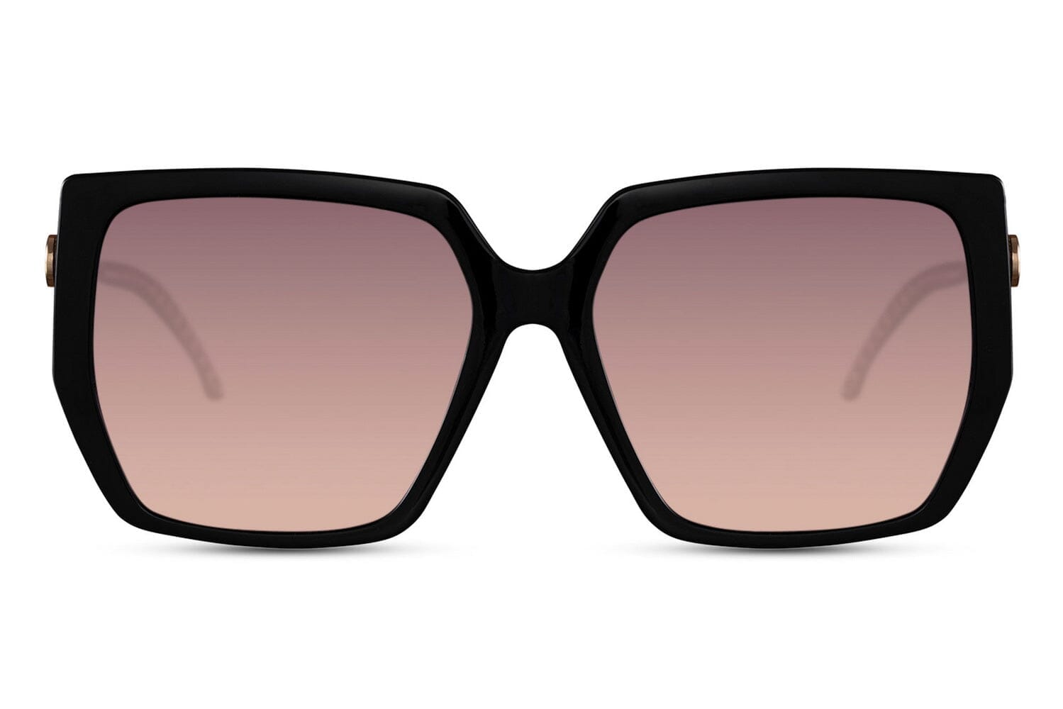 Retro oversized sunglasses. Front view. Uv400 protected. Purple  lenses.
