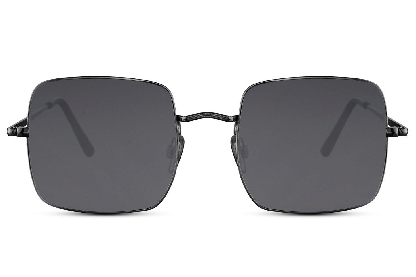 Silver frame square sunglasses. UV400 protected.