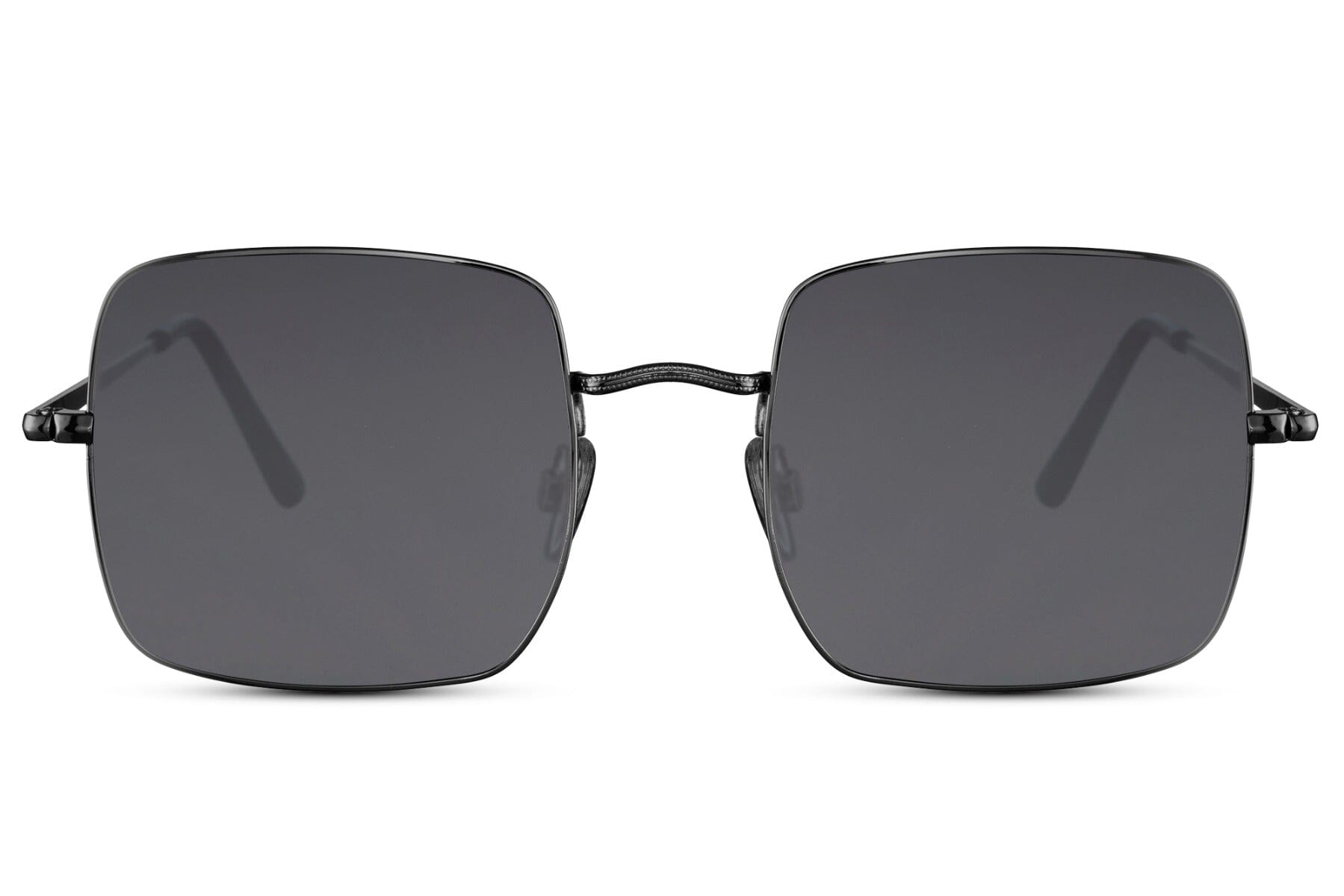 Silver frame square sunglasses. UV400 protected.